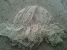 Ladies Maid's Cap / Mop Cap in classic white + Lace trim VGC Maid's Cap
