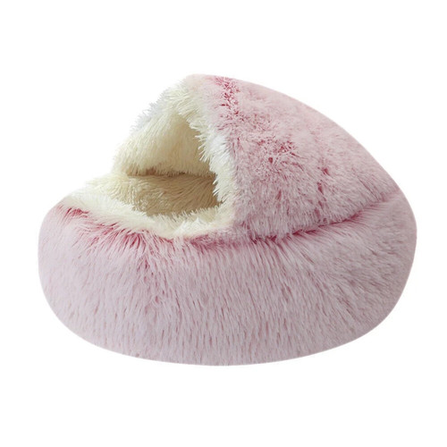 Pet dog cat bed round - round, plush