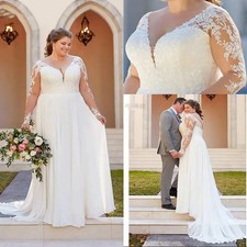 Plus Size A Line White Wedding