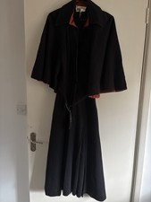 Jean Varon Vintage Dress UK Size 12/14 Black Flared Bell Sleeve Midi Length