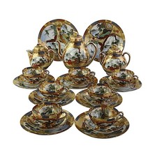 Japanese Eggshell Tea Set, Gilded