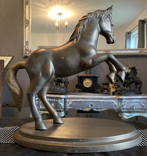 Vintage large brass horse - brass,