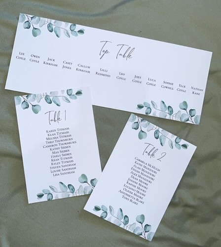 Wedding table plan cards - plan,