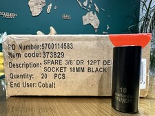 20 x Halfords Advanced Socket joblot: 18 mm, 3/8 Drive,  12points, Deep,