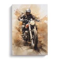 Motorbike Gestural Art Canvas Wall Art Print Framed Picture Decor Living Room