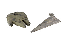 Vintage Star Wars Ships 1990s Hasbro and Galoob Star Destroyer, Millenium Falcon