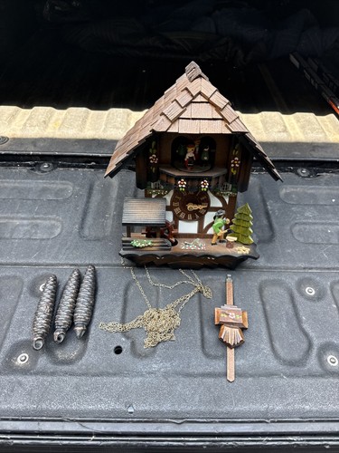 Swiss chalet cuckoo clock - swiss,