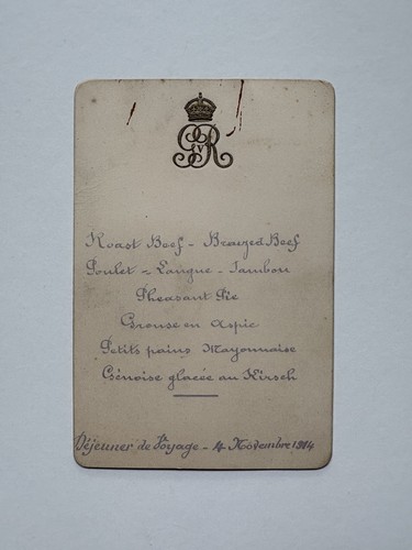Antique royal menu card king - card,