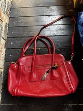 L Credi Red Women Shoulder Bag Handbag Leather Bag 