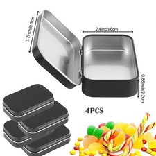 4Pcs Rectangular Storage Box with Lids Portable Small Rectangular Tins for DIY
