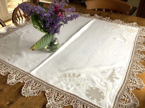 Vintage cream hand crochet - vintage,