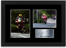 Joey Dunlop Motorcycle Racer Signed Autograph Photo Display Poster Framed A4