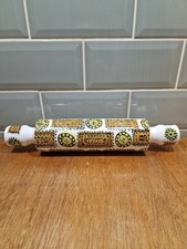 Vintage 1962 Portmeirion Ceramic Talisman Rolling Pin Yellow Gold
