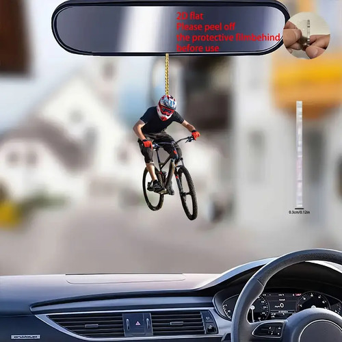 Car mirror charm - mirror, cycling