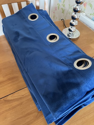Pair navy blue ring top - pair, velvet