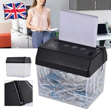 Electric Desktop Office A6 Paper Shredder Strip Cut Shredding With Wastebasket