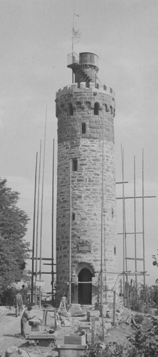 Stone tower under construction - stone,