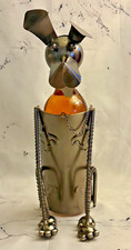 Metal Sitting Dog Wine Bottle