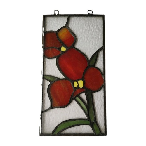 Stained glass window panel - panel, red
