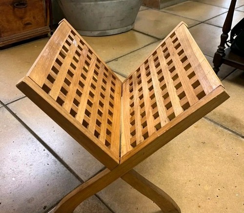 Mid century teak check wooden - teak,