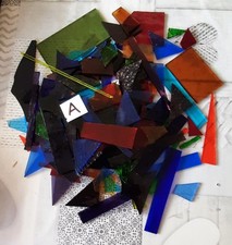 Stained Glass Offcuts (small) 1KG Joblot for Mosaics & Craft Projects
