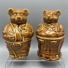 Vintage Honey Jam Jar Container Father Bear & Mother Goldilocks Theme VGC