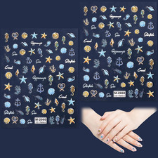 2pcs starfish nail stickers - nail,