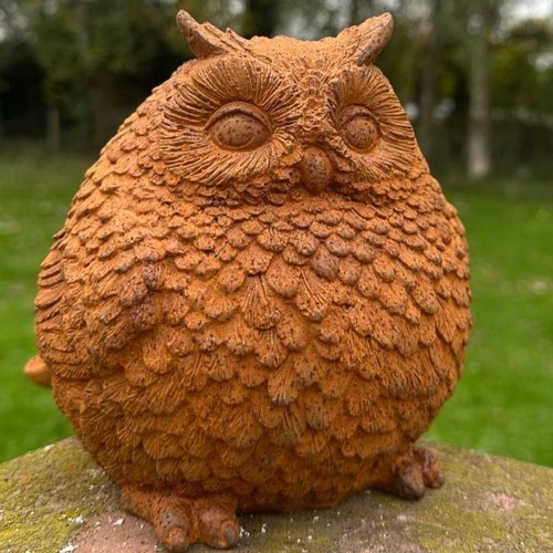 Cast iron owl garden ornament - cast,