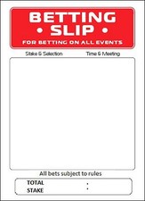 BOOKIES BETTING SLIPS - 25 x