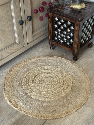 Round jute rug handmade - round,