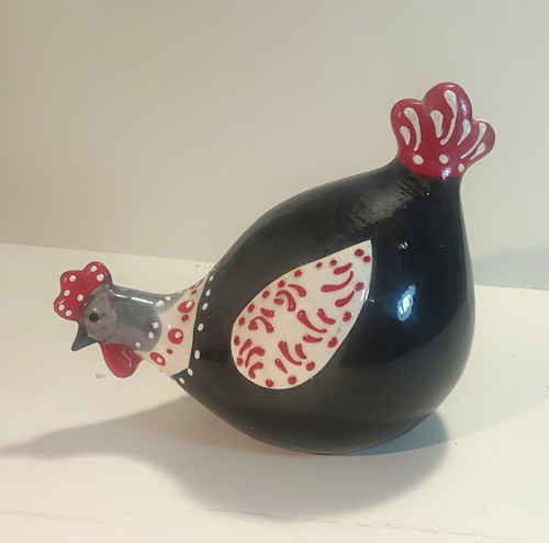 Ceramic chicken figurine - ceramic,