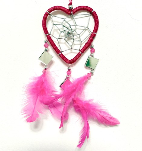Small pink heart dream catcher - pink,