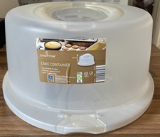 Round Cake Carrier Container Stand with Lid and Handle for Transport Storage 