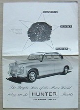 SINGER HUNTER / HUNTER S / HUNTER 75 Car LF Sales Brochure 1955-56