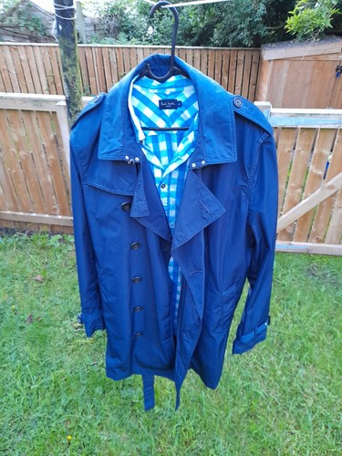 Burberry brit blue trench coat - burberry,