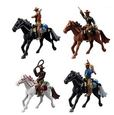 Artificial Rider Horse Figurine Animal Cowboy Riding Model Toy Random Color