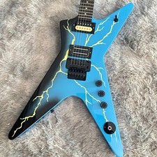 NEW Dean Dimebag blue electric guitar with black accessories and black fretboard