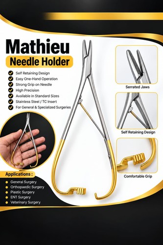 Mathieu needle holder with - needle, tc