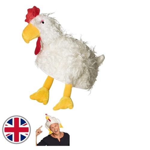 Fluffy adult chicken hat - adult,