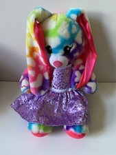 Build A Bear Rainbow Hearts Bunny Teddy Stuffed Animal Plush Soft Toy