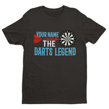 PERSONALISED Darts T Shirt YOUR NAME The DARTS LEGEND Gift Idea Oche Player Pub