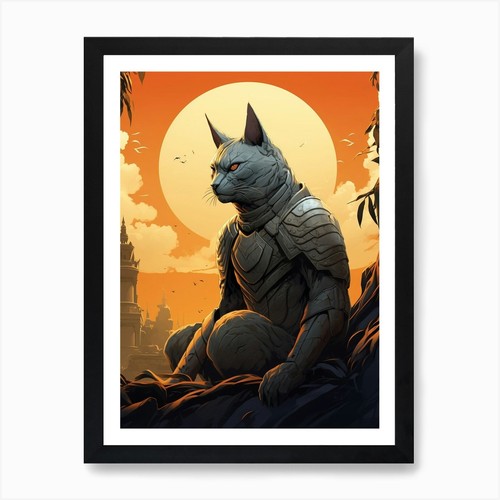Gray fox warrior moon - fox,