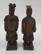 Pair of Decorative Terracotta Warrior Statues- Ancient Chinese Style Collectable