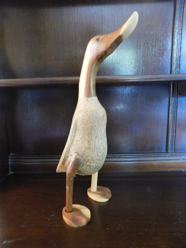 Wooden duck hand carved rustic - hand,