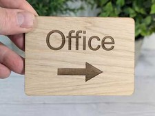 Wooden "Office" Sign with