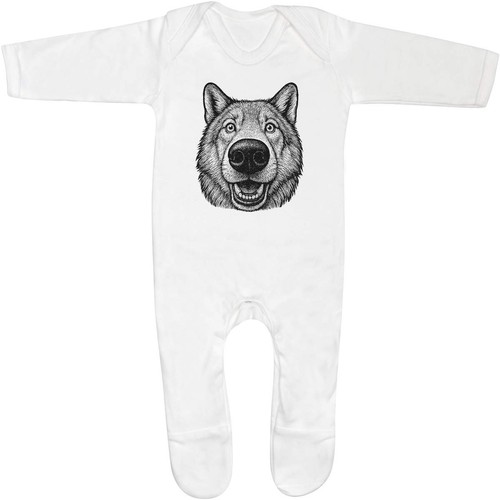 Funny wolf front view baby - view',
