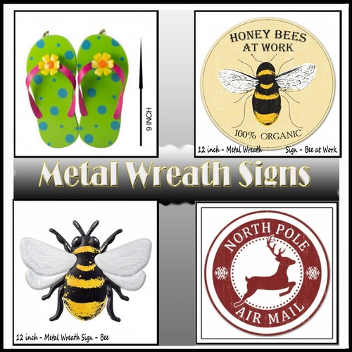 Metal wreath sign - sign, mesh
