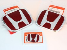 3Pcs Gloss Red Emblem Badge