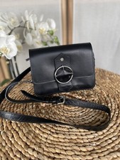 Topshop black leather small
