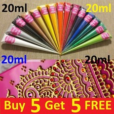 20ml Acrylic Henna Paint Cones Mehndi Candles Canvas Handmade Gifts Art Work